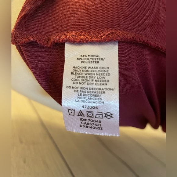 Burgundy Off The Shoulder Loft Tunic Top Size XSP - Picture 6 of 7